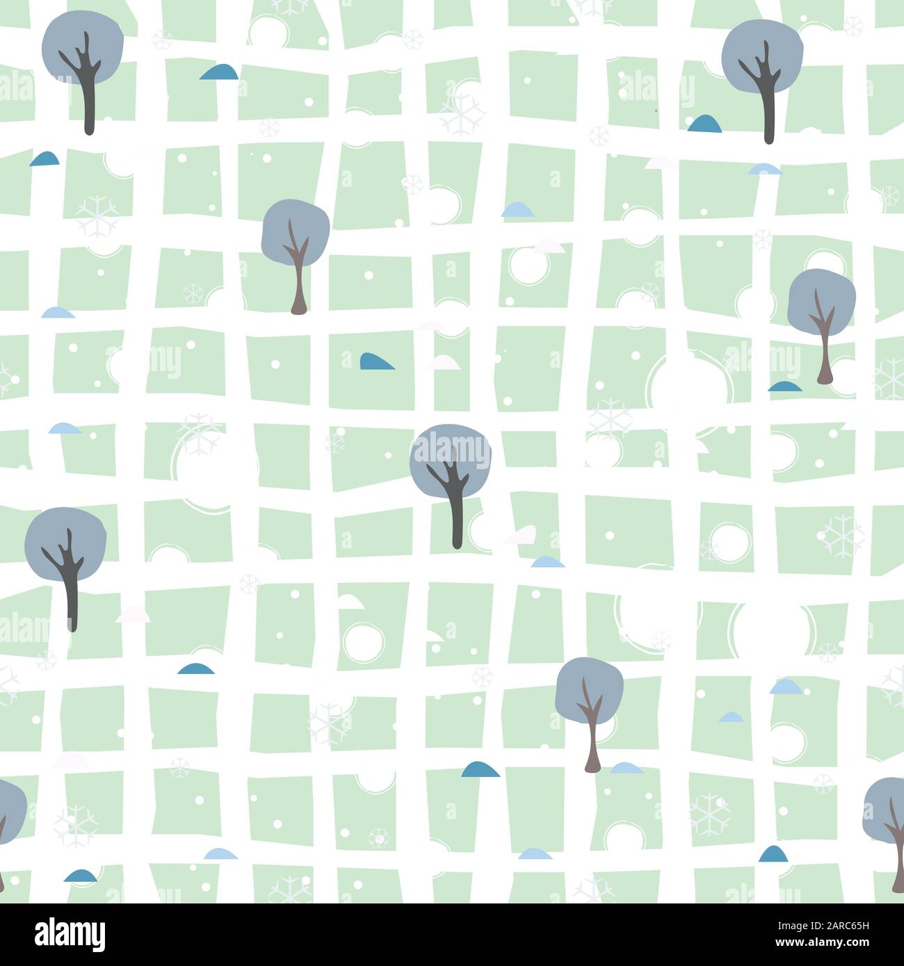 Seamless Winter Pattern with trees and spruce. Vector Illustration ...