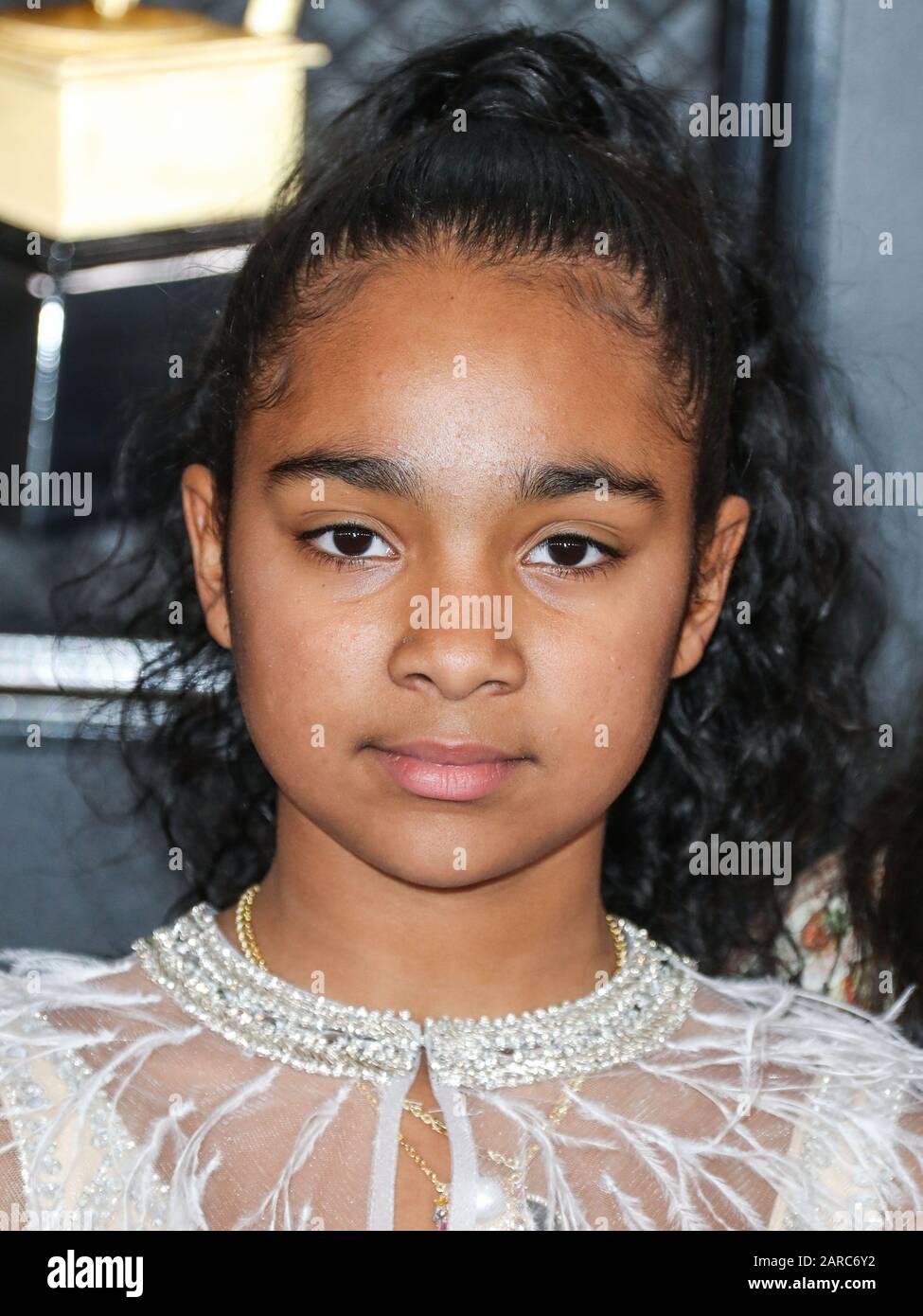 LOS ANGELES, CALIFORNIA, USA - JANUARY 26: Emani Asghedom arrives at