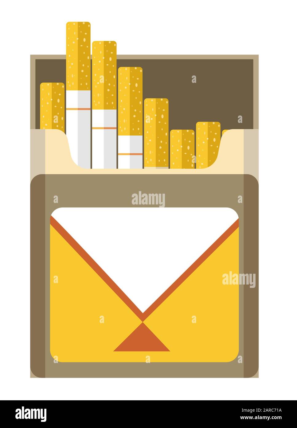 Filtered cigarette full package box open for smoking Stock Vector