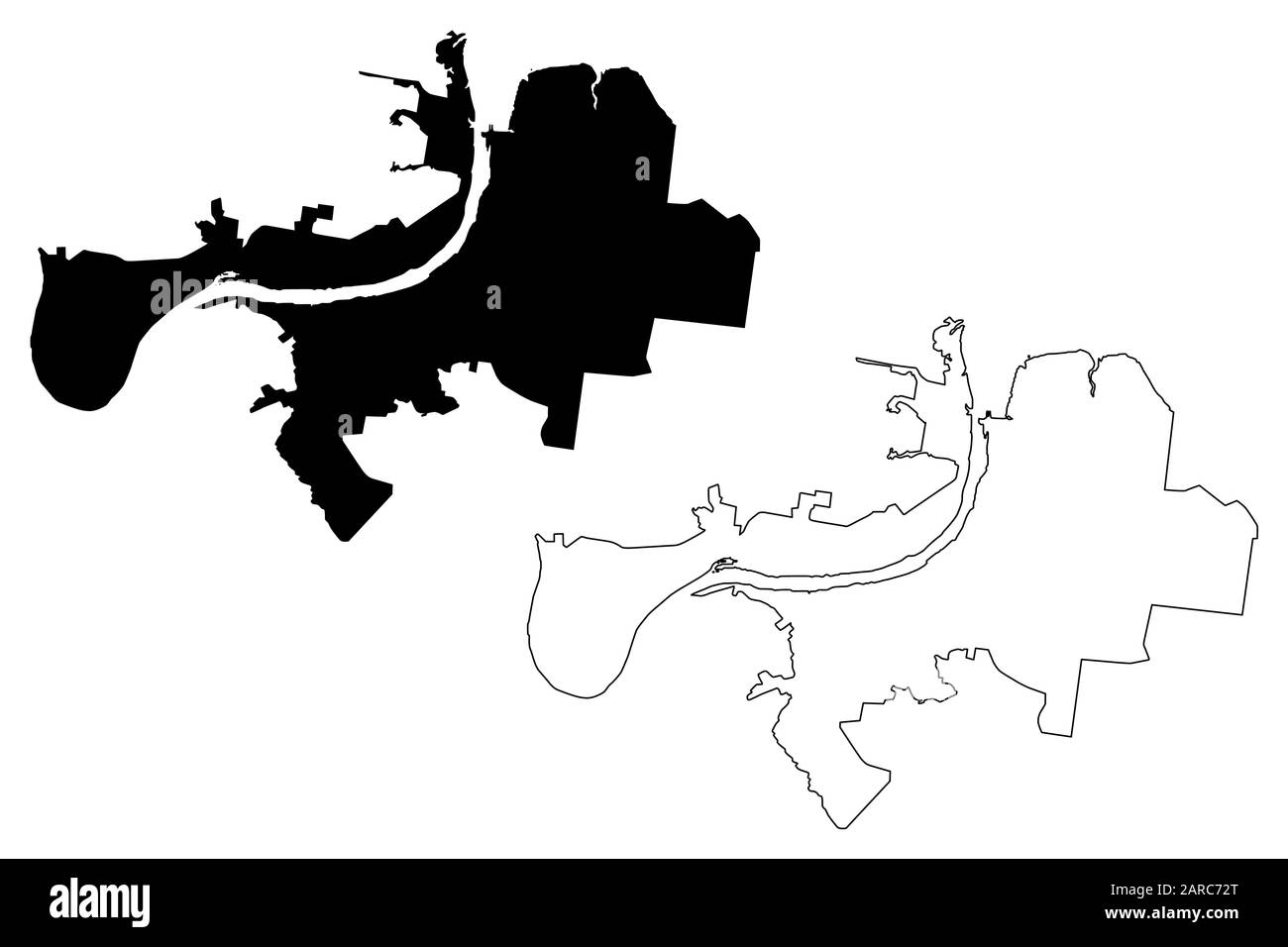 Perm City (Russian Federation, Russia) map vector illustration, scribble sketch City of Perm (Molotov) map Stock Vector