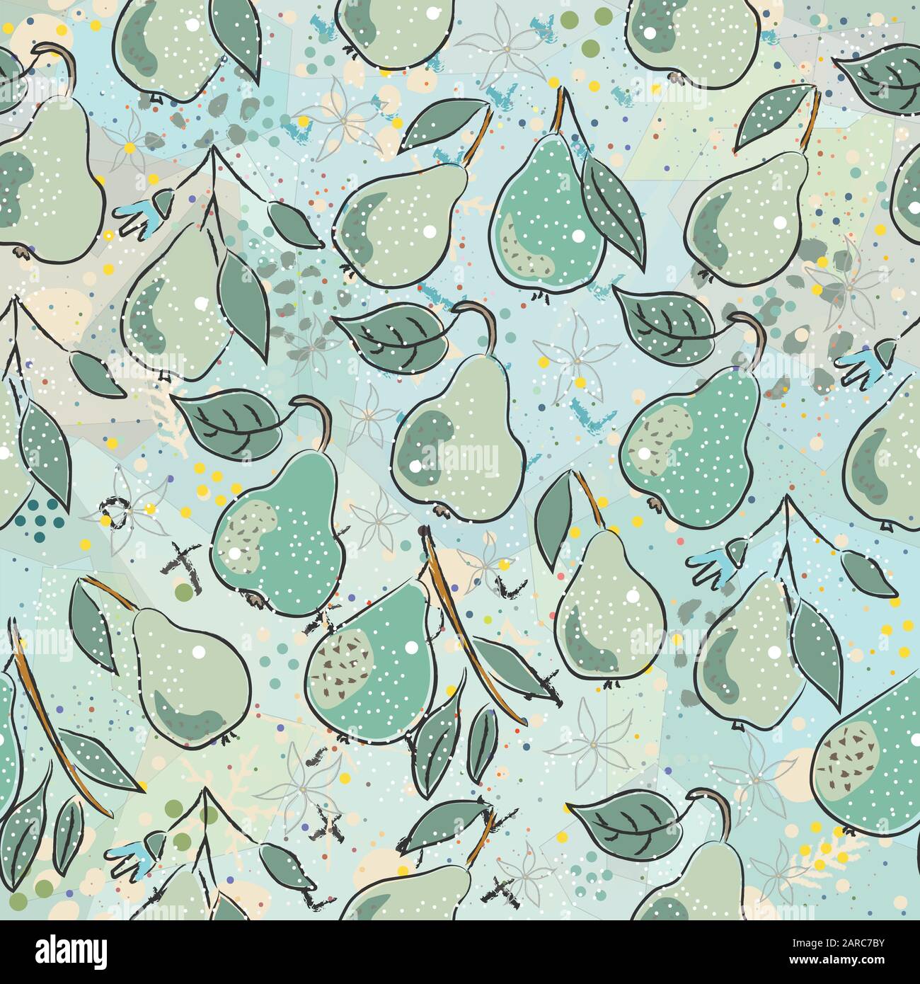 Seamless Pattern with Cute Vegetables. Scandinavian Style. Vector Illustration Stock Vector