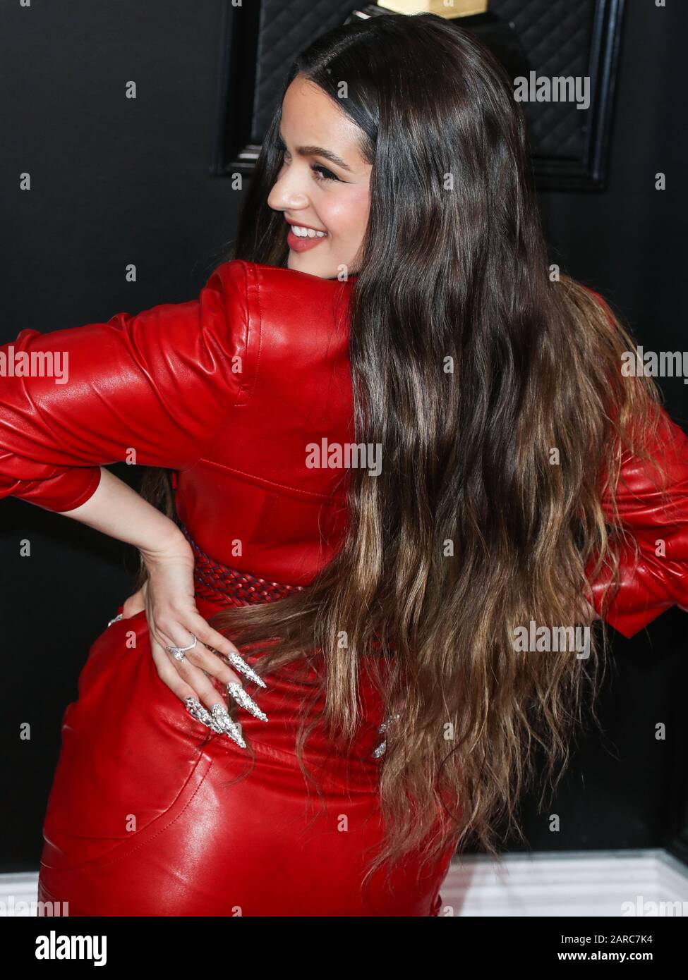 Los Angeles United States 26th Jan 2020 Los Angeles California Usa January 26 Singer Rosalia Wearing An Alexander Wang Outfit Arrives At The 62nd Annual Grammy Awards Held At Staples Center