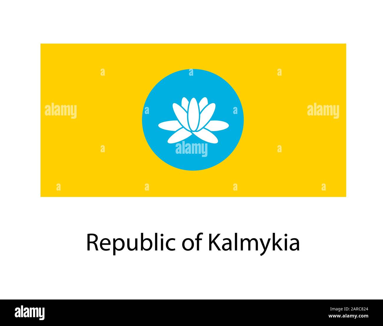 Flag of Kalmykia republics of Russia. Stock Vector