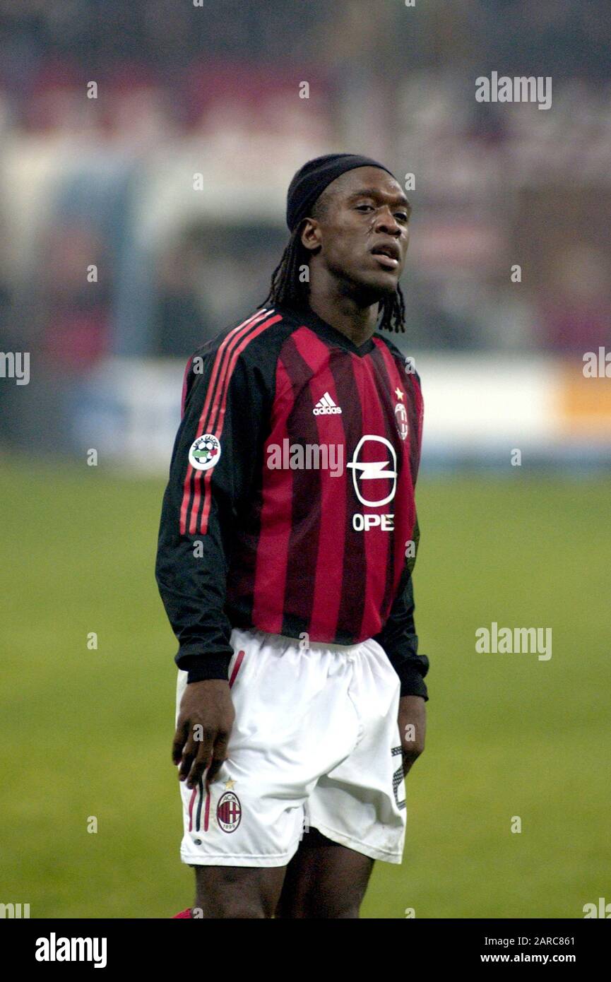 Milan Italy, 07 December 2002, "Meazza San Siro " Stadium, Serious Football  Championship A 2002/2003, AC Milan - AS Roma : Clarence Seedorf in action  during the match Stock Photo - Alamy