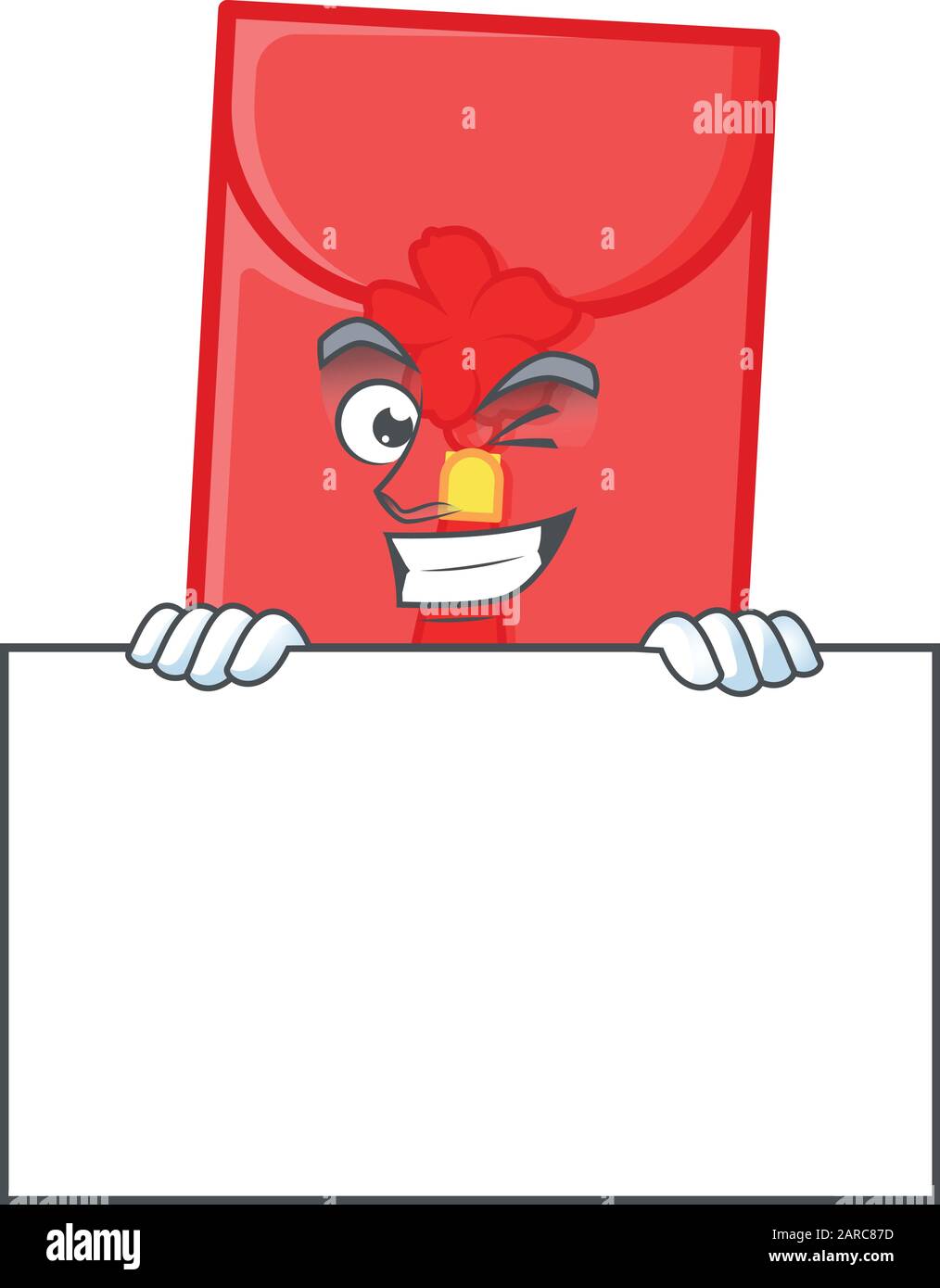 Grinning face chinese envelope cartoon character style hides behind a ...