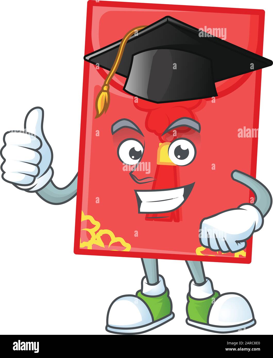 Graduation Icon Chinese happy and proud of chinese envelope wearing a black Graduation hat ...