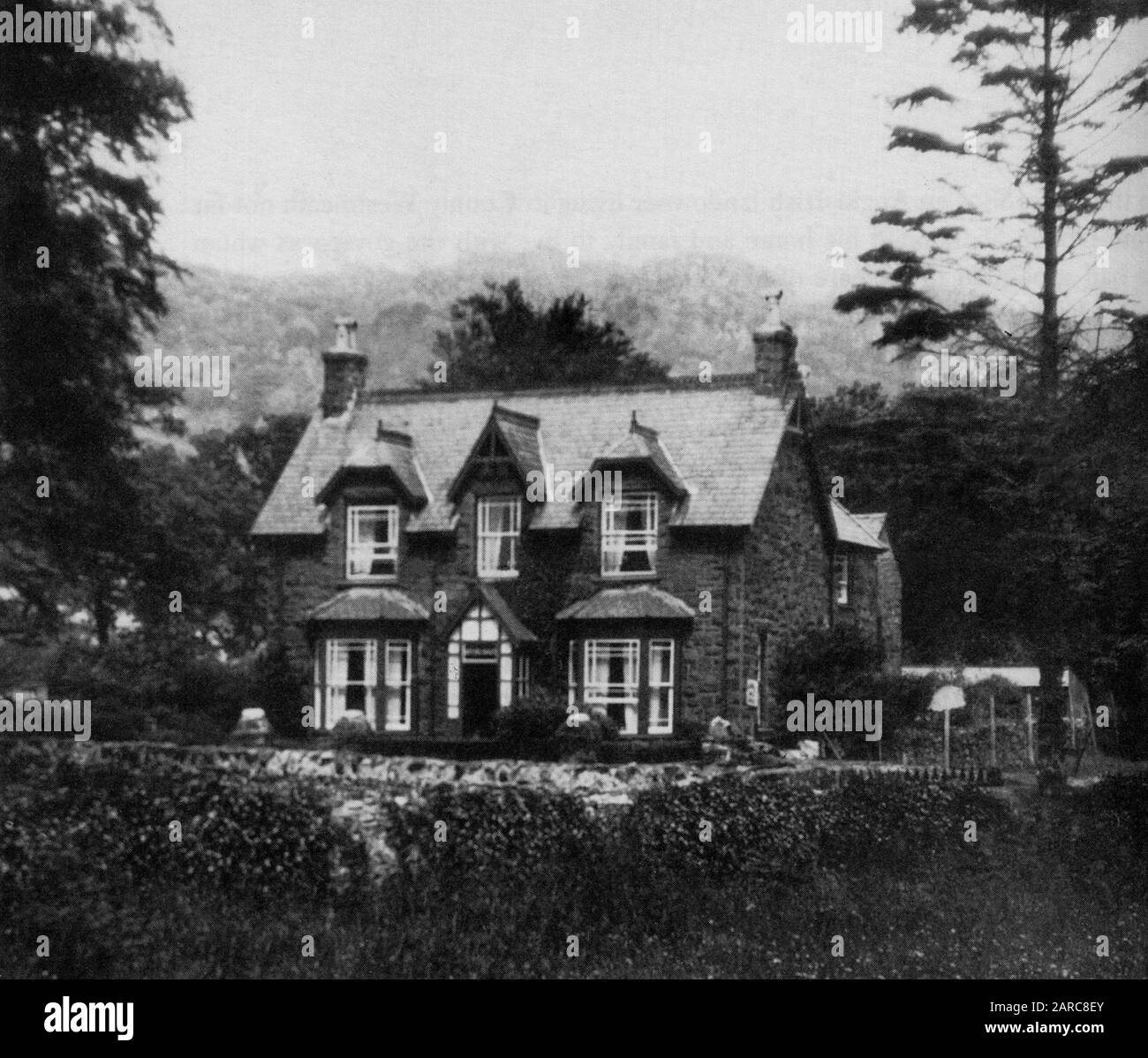 TE Lawrence's birthplace at Tremadoc in North Wales.  Born: 16th August 1888 Stock Photo