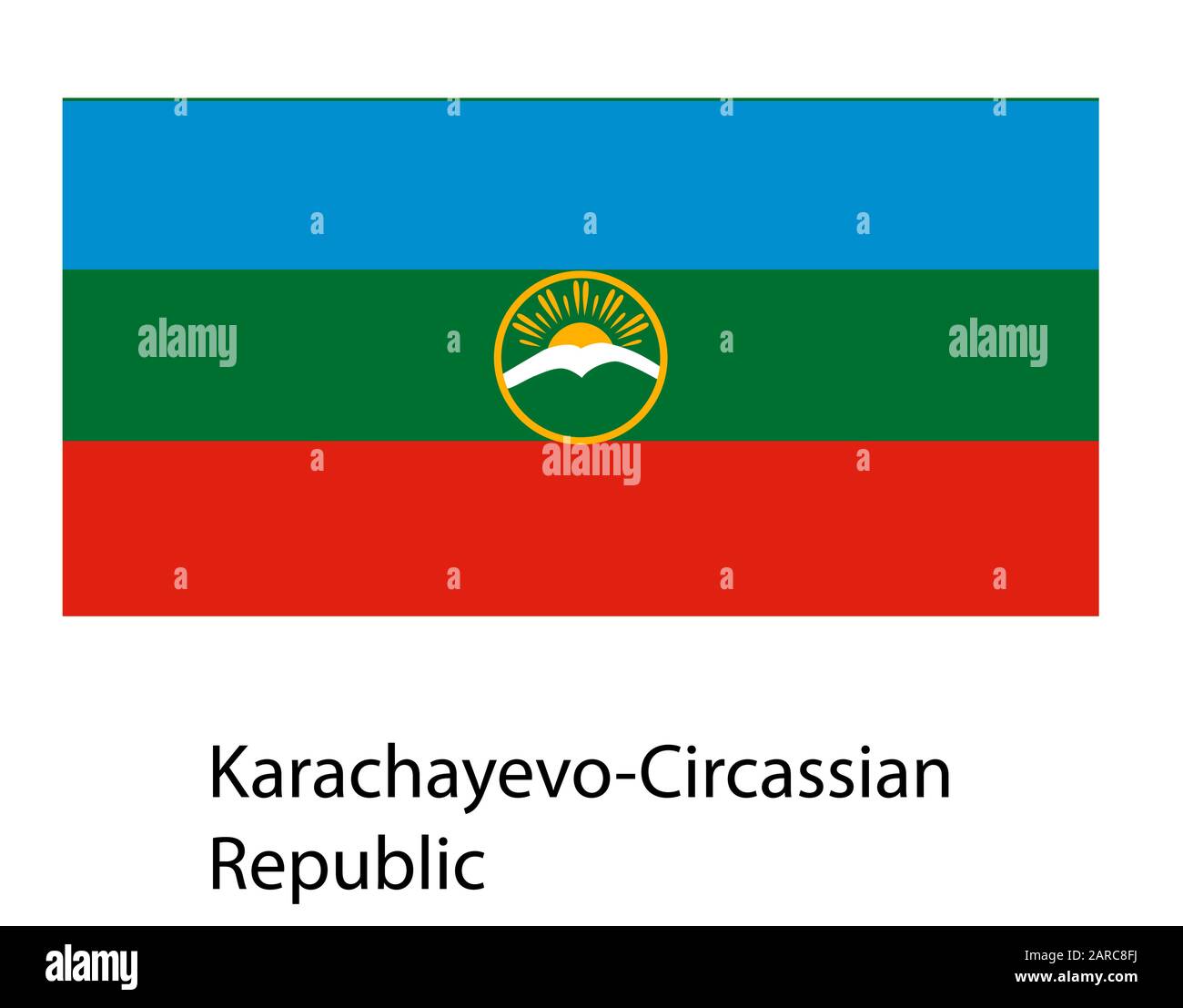 flag of karachay-cherkessia icon illustration Stock Vector Image & Art ...