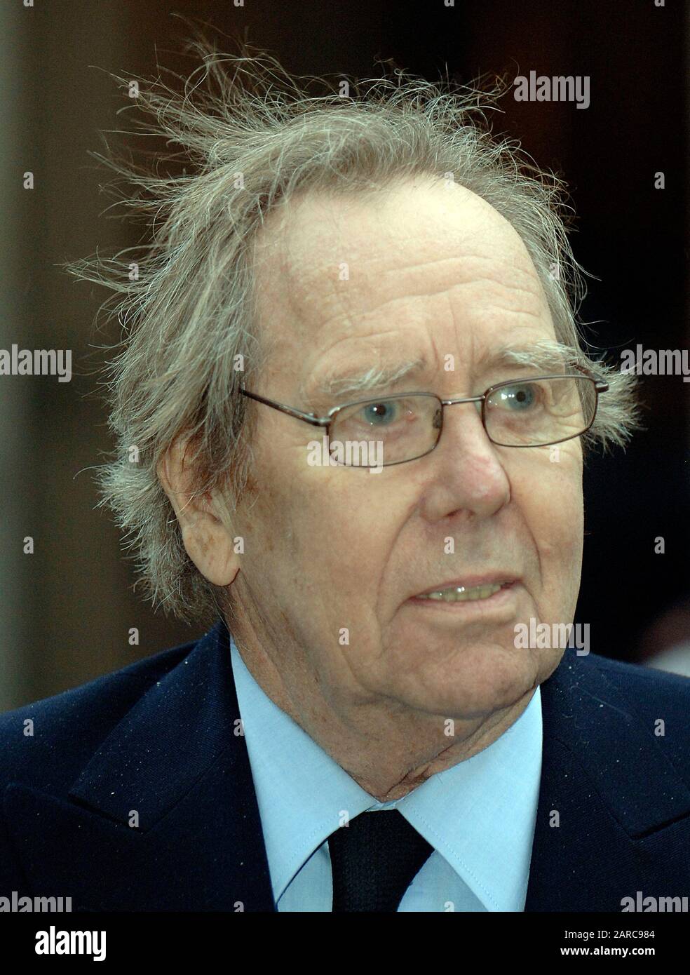 Lord Snowdon attending the funeral of the Queen mother's favourite butler Wiliam Tallon, also affectionately known as 'backstairs Billy' at the Queen's Chapel in St James's Palace, London in 2007. Stock Photo