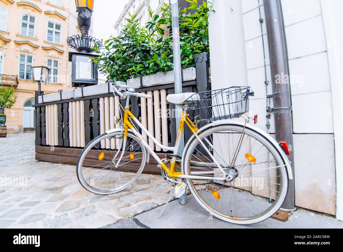 yellow retro bike