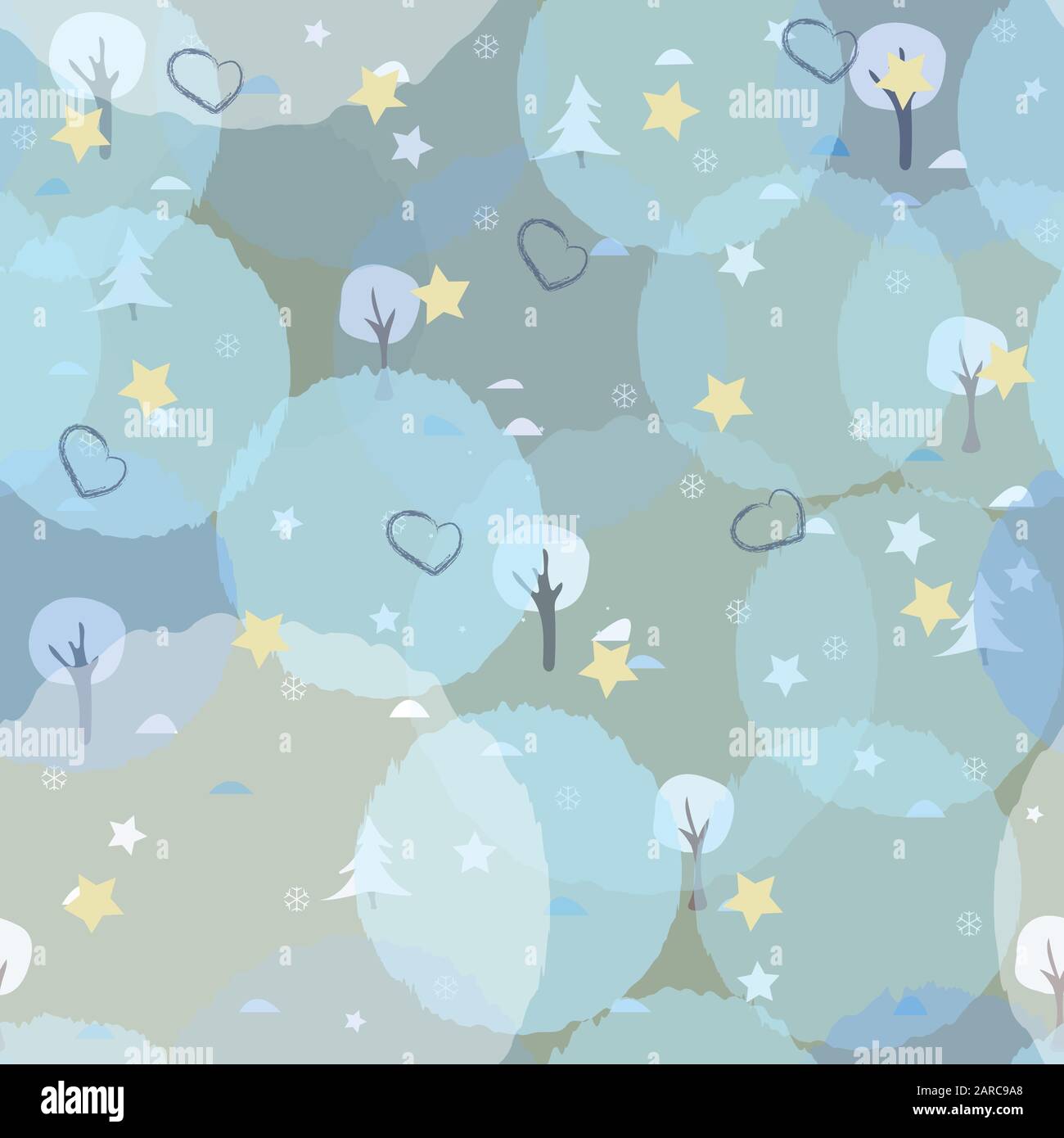 Seamless Winter Pattern with trees and spruce. Vector Illustration ...