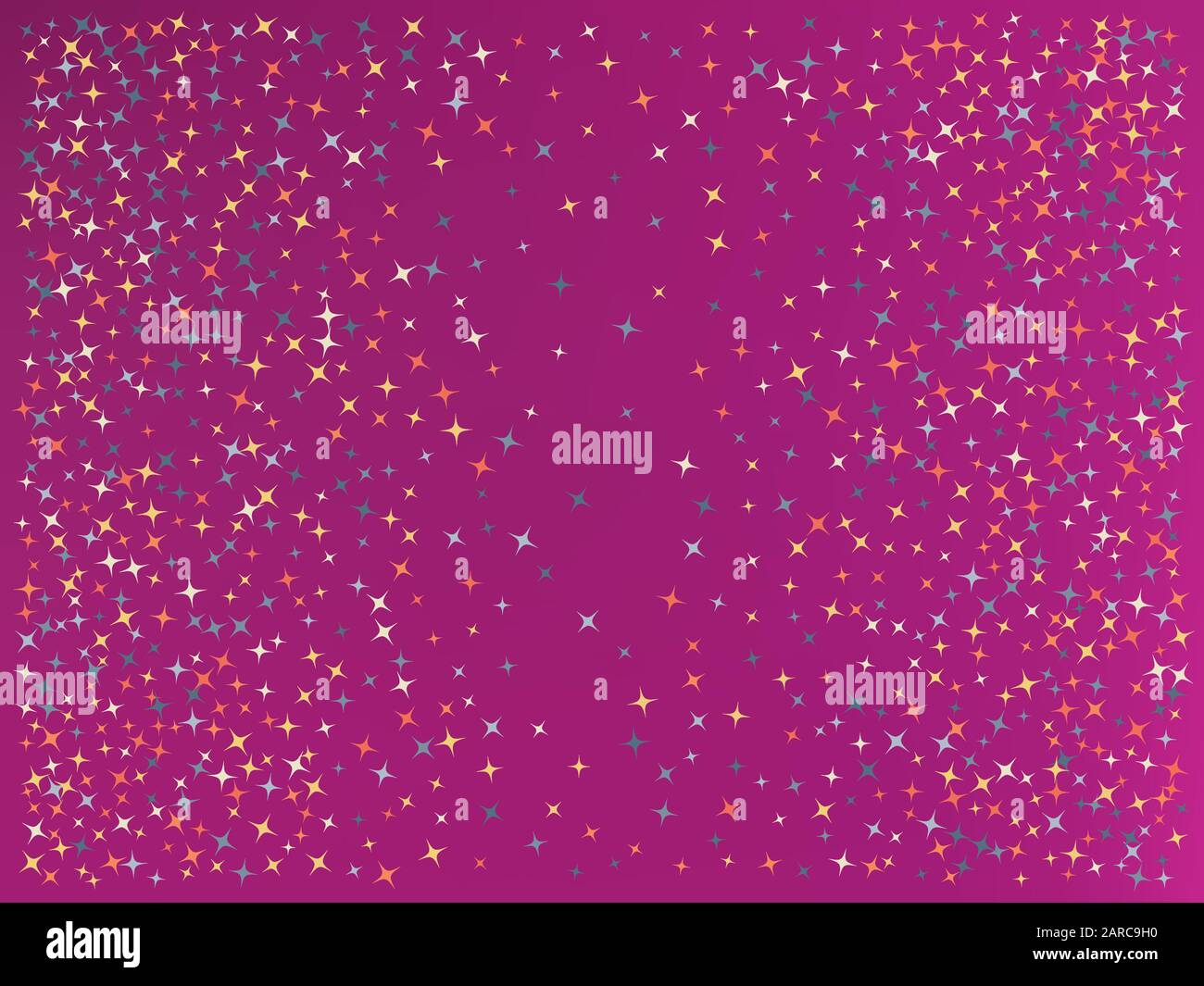 Magenta color background. Stars confetti. Professional colorific mesh