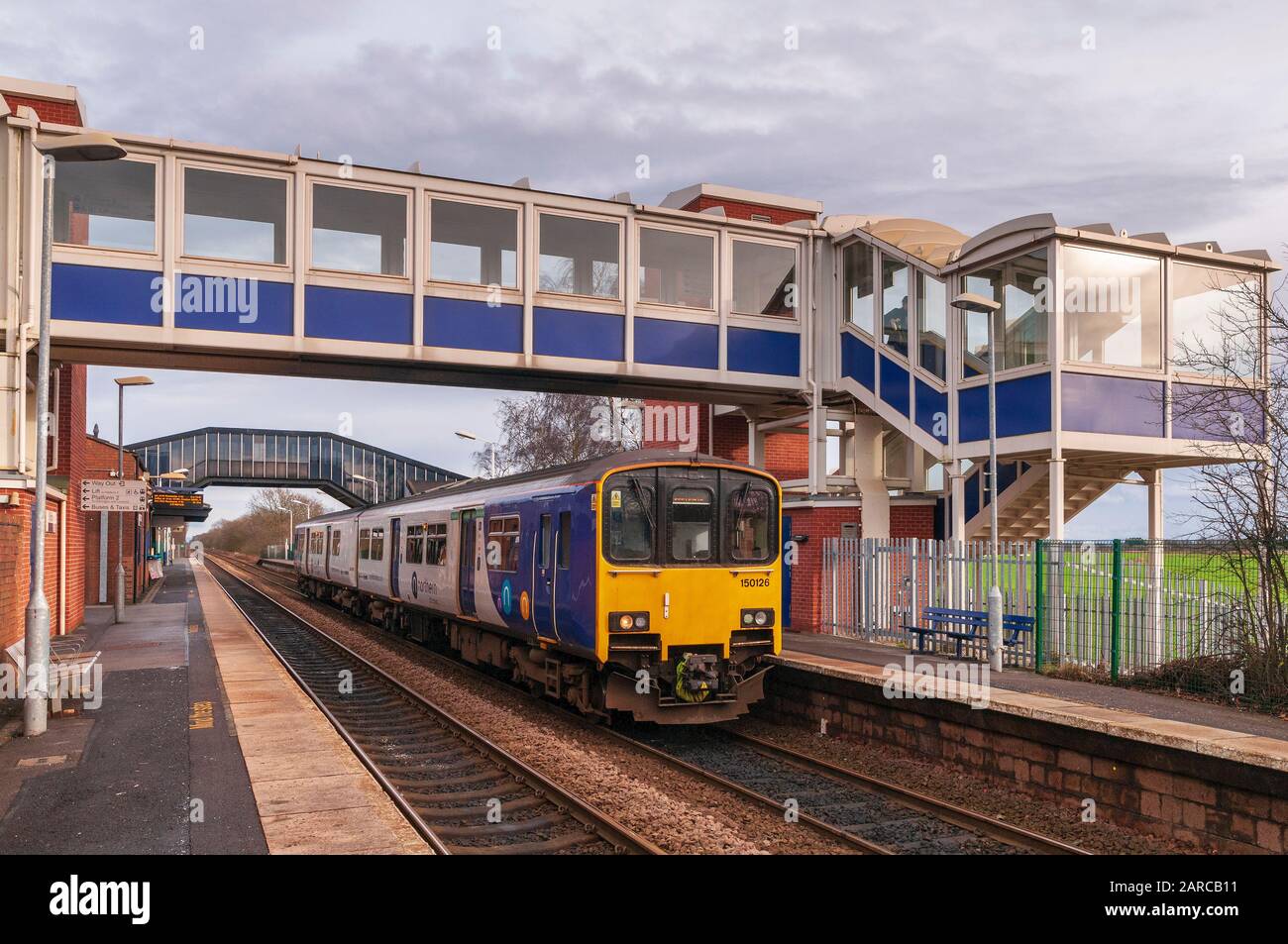 Birchwood railway station. Warrington. Stock Photo