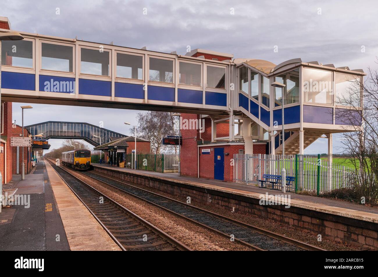 Birchwood railway station. Warrington. Stock Photo