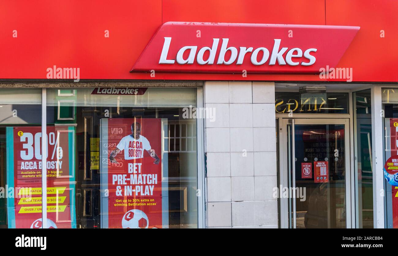 The Ladbrokes betting shop in Auckland,England,UK Stock Photo Alamy