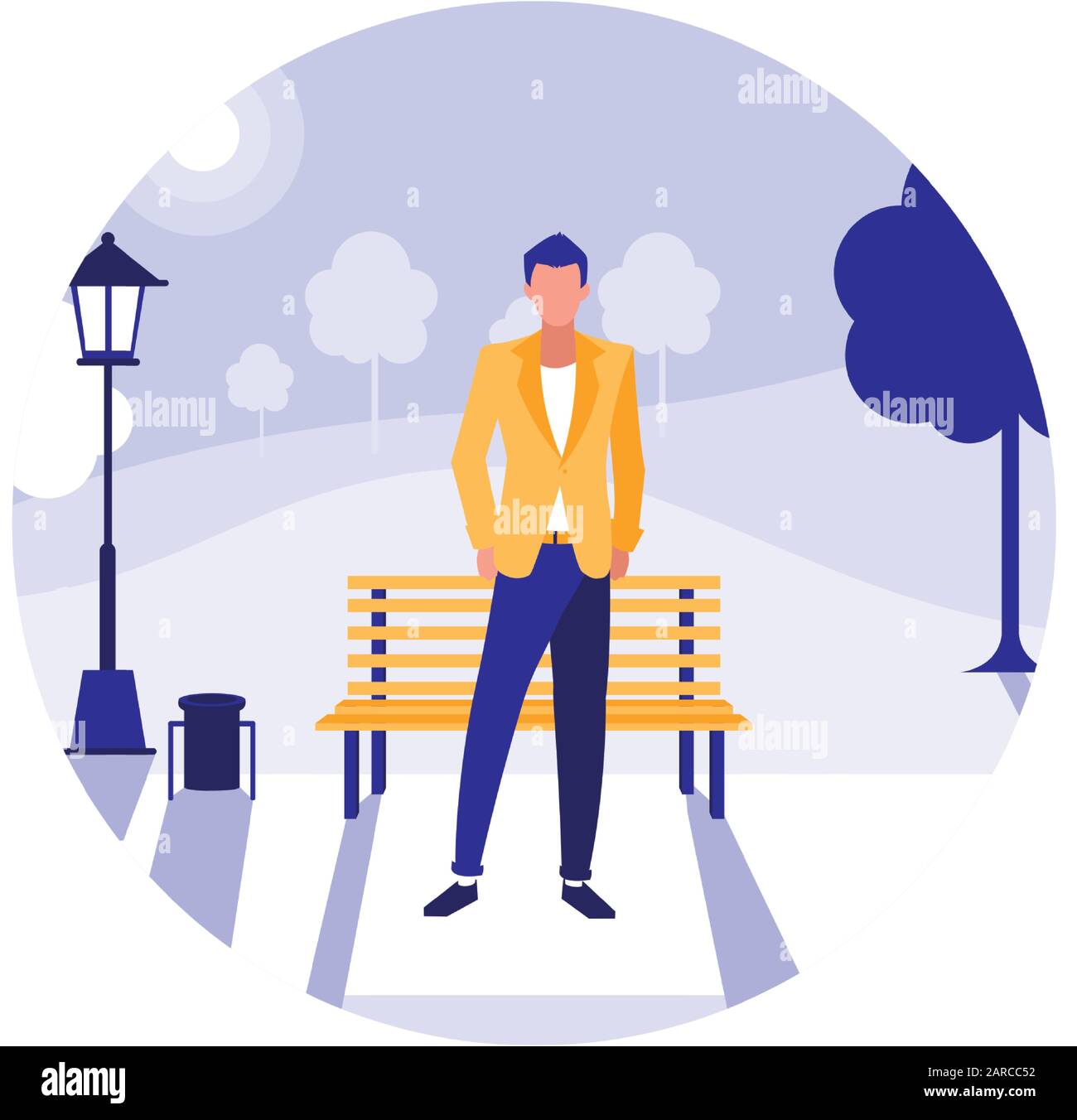 man walking in park in the city vector illustration design Stock Vector ...