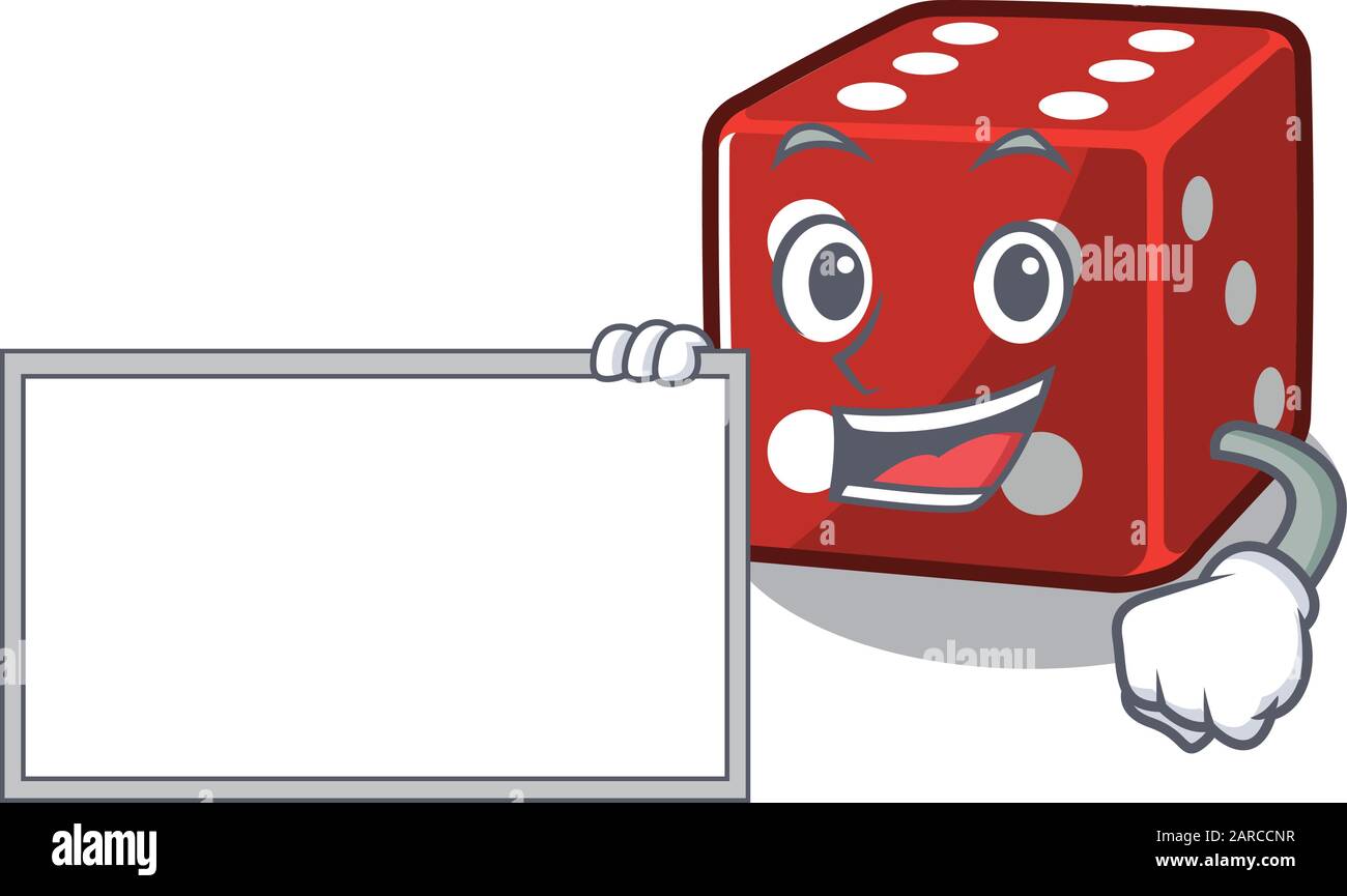 Funny dice cartoon character design style with board Stock Vector Image