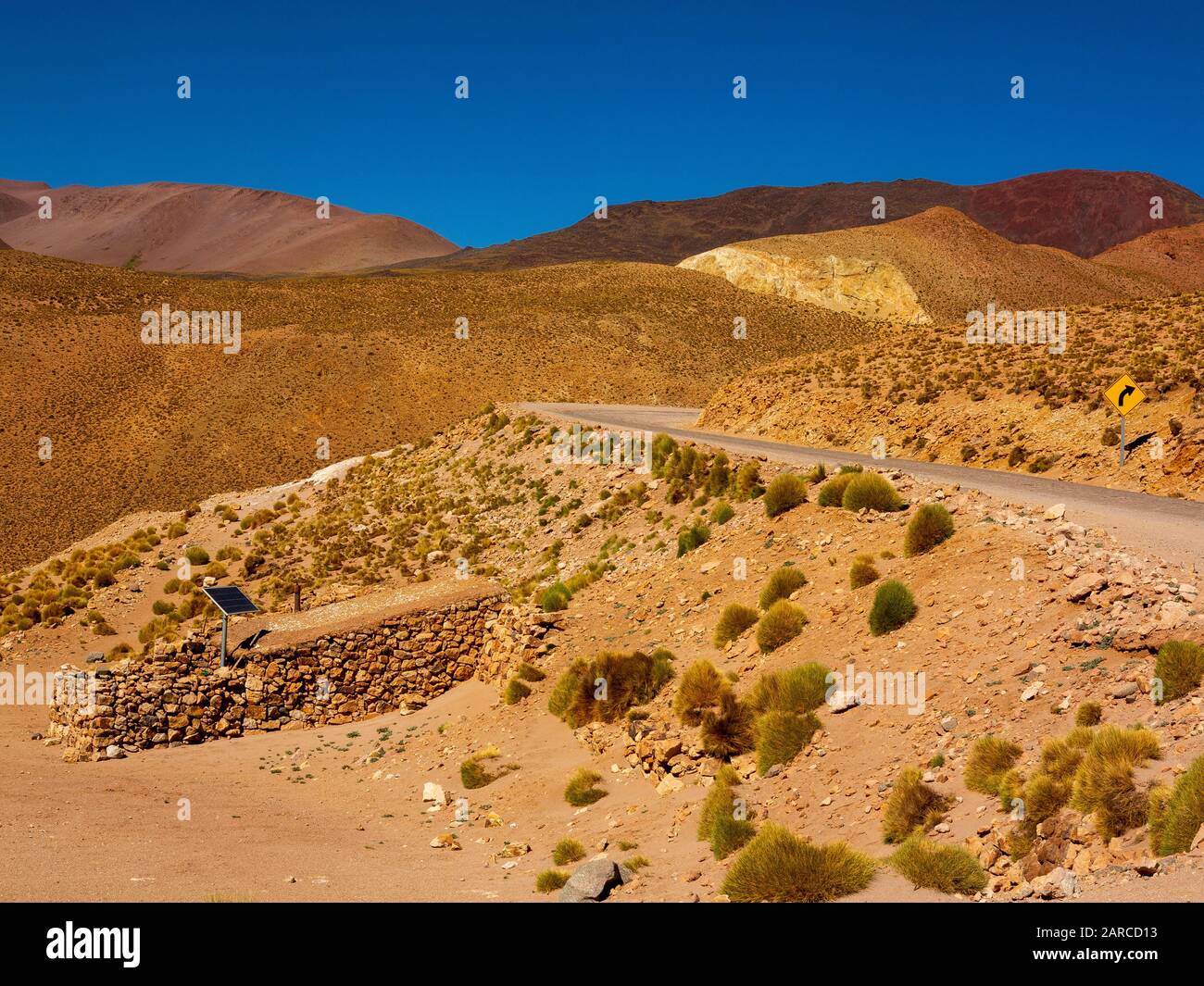 Typical stony Andean house as seen from the Ruta 51 on the way to Paso ...