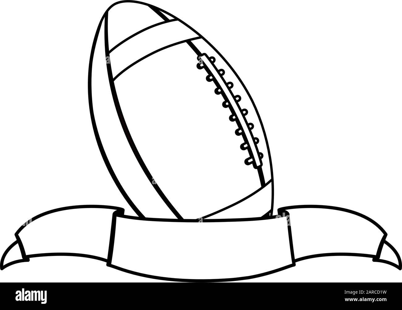 american football ball with ribbon on white background vector illustration design Stock Vector