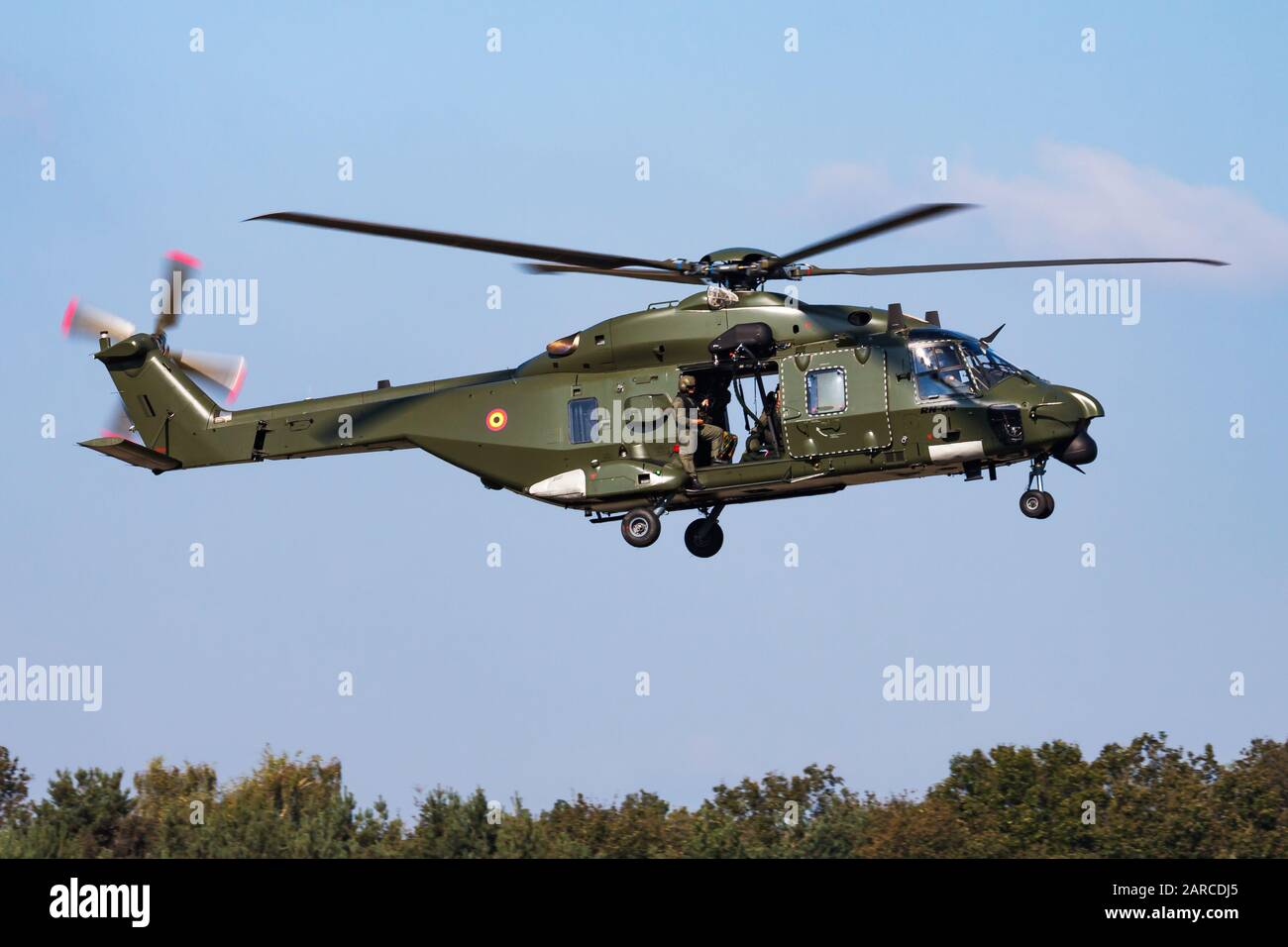 Kleine Brogel / Belgium - September 12, 2014: Belgian Air Force Airbus Helicopters NHI NH90 RN-06 transport helicopter at Kleine Brogel Air Base Stock Photo