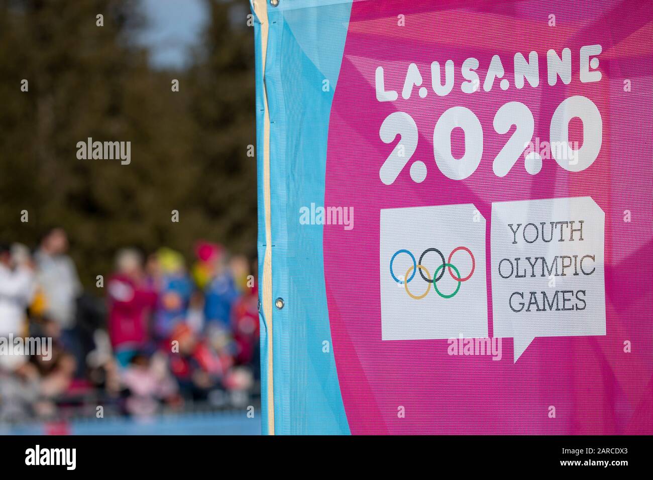 The Lausanne 2020 Youth Olympic Games on the 21st January 2020 at the Vallée de Joux Cross-Country Centre in Switzerland. Stock Photo