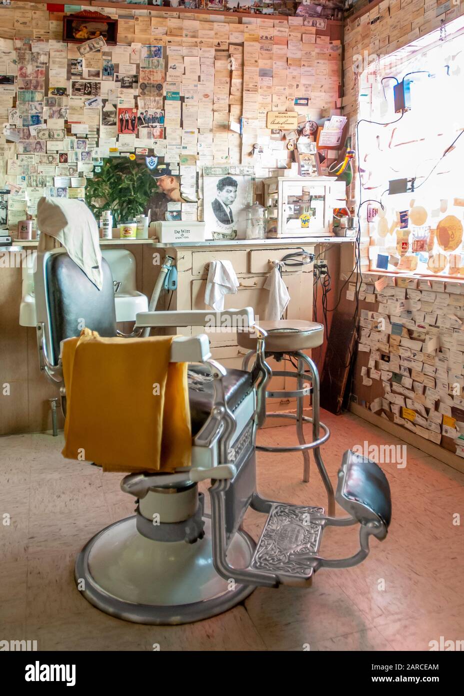 Angel Delgadillo barber shop Seligman Arizona Stock Photo Alamy