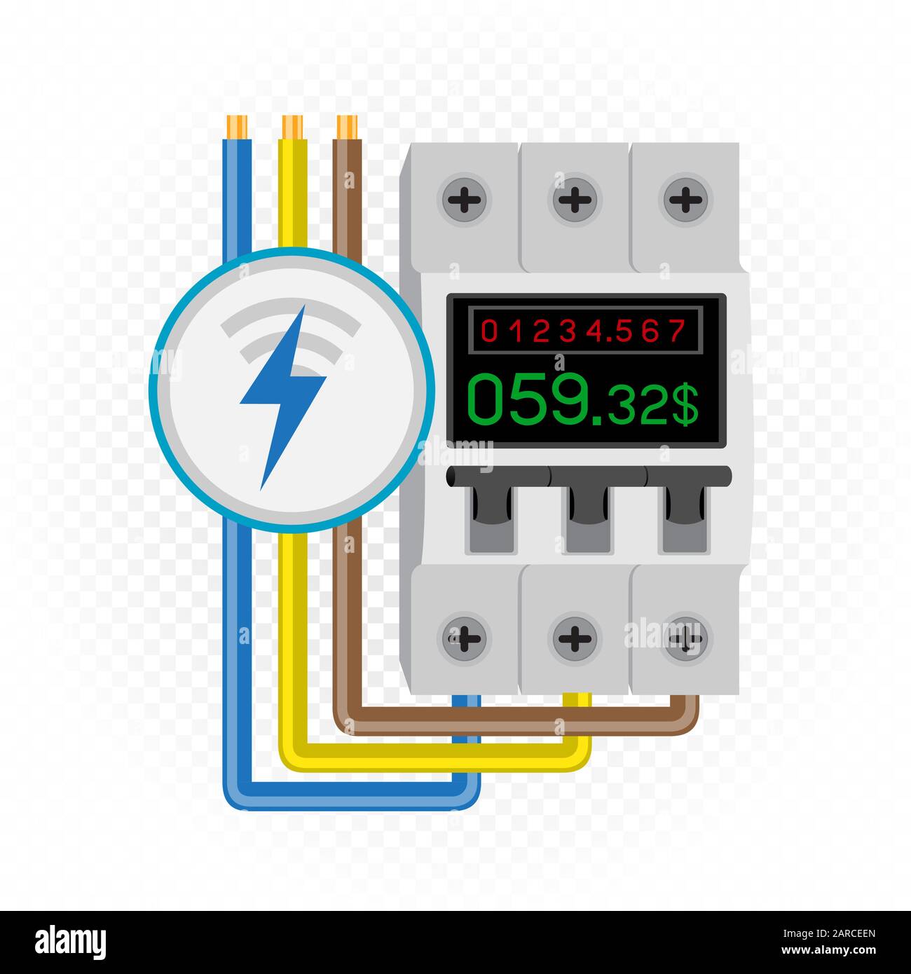 electric meter icon Stock Vector