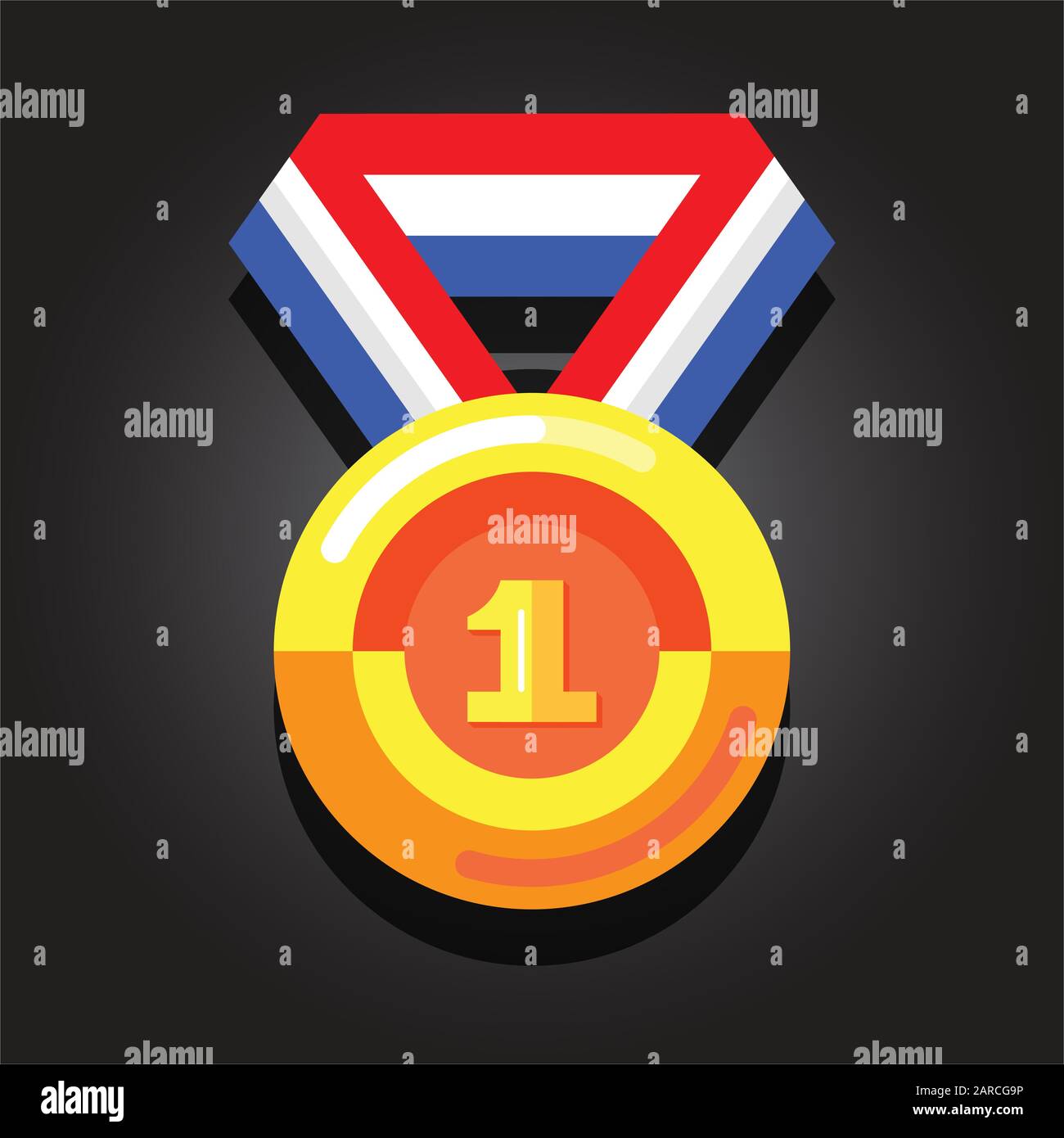 Gold medal - Flat design vector illustration Stock Vector Image & Art ...