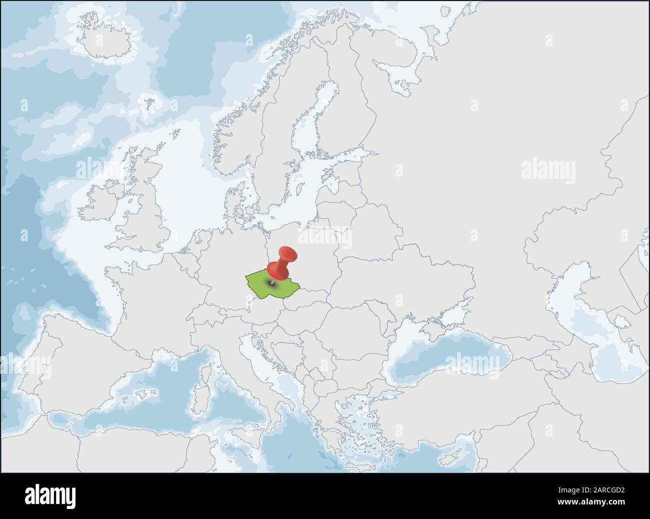 The Czech Republic location on Europe map Stock Vector Image & Art Alamy