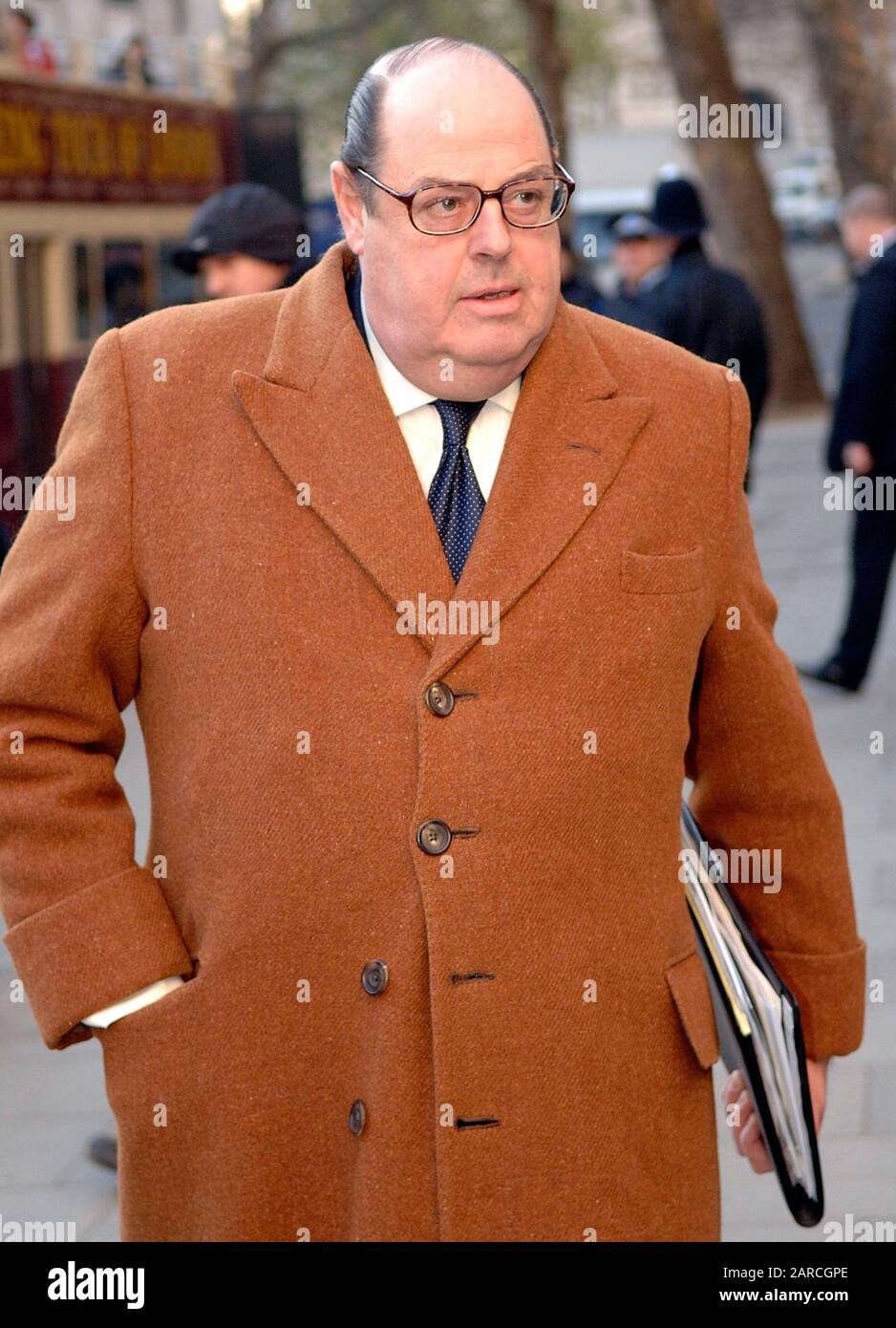 Lord Nicholas Soames arriving to give evidence in December 2007 at the Inquest into the deaths of Princess Diana and Dodi Fayed  at the High court in London. Stock Photo