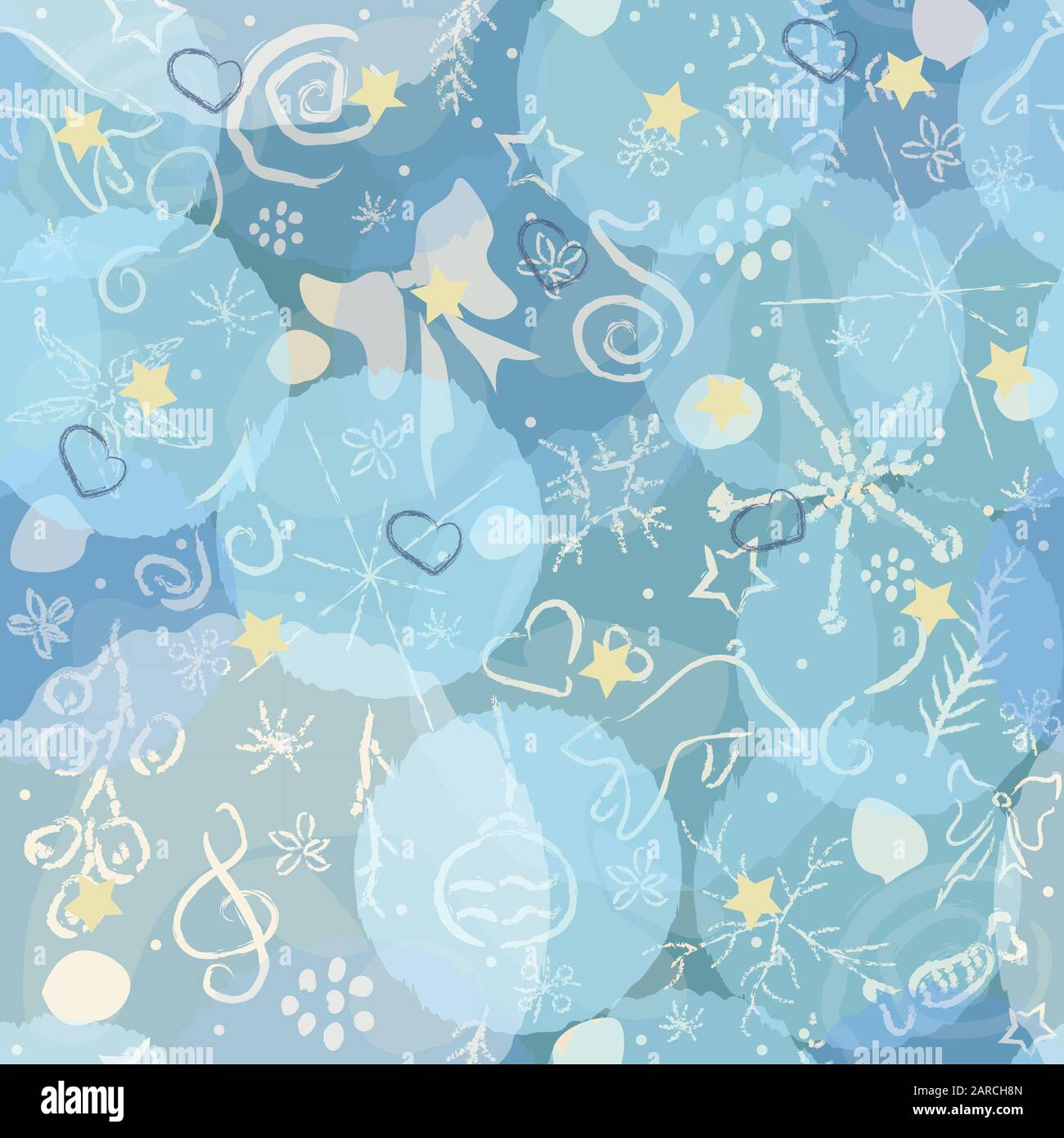 Seamless Winter Pattern with cute hand drawn elements. Vector ...