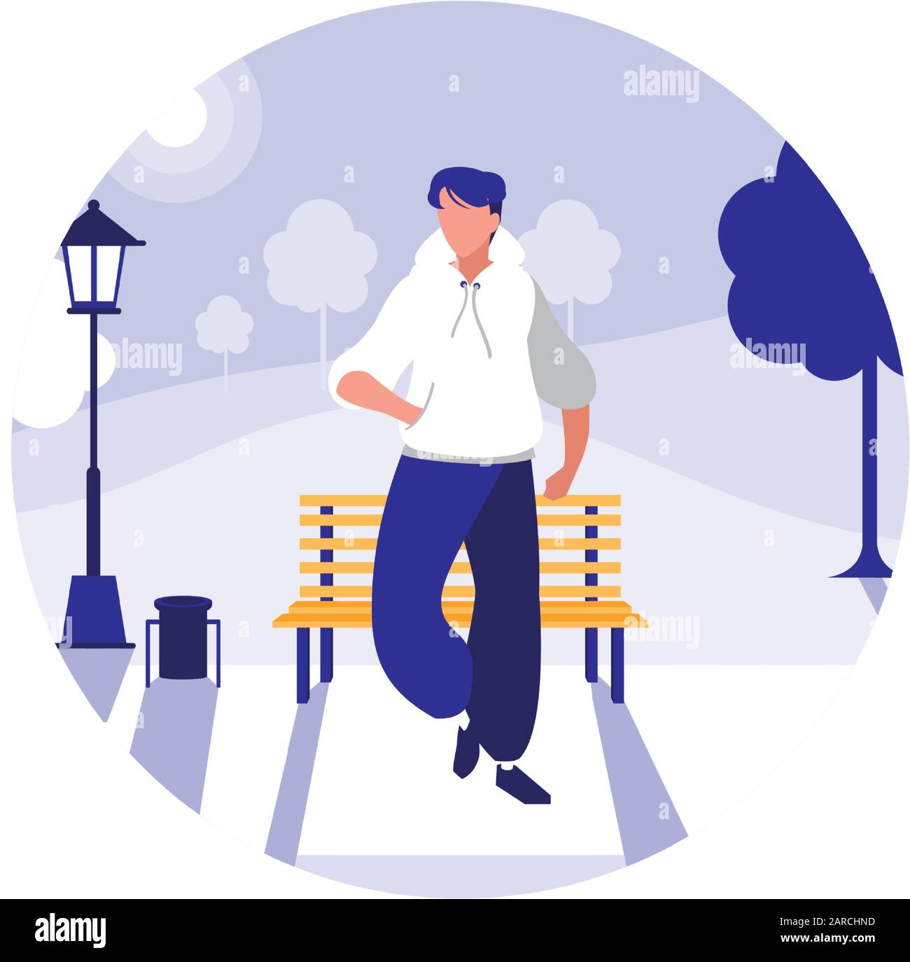 man walking in park in the city vector illustration design Stock Vector ...