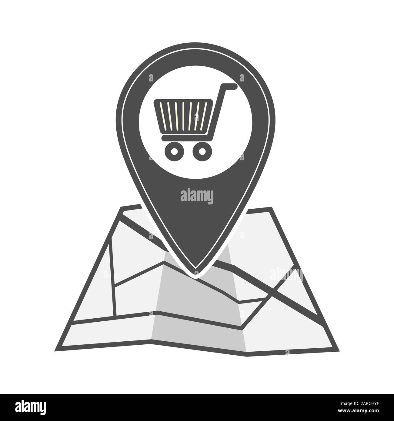 Simple vector icon of the store location. Icon for a site, app, or