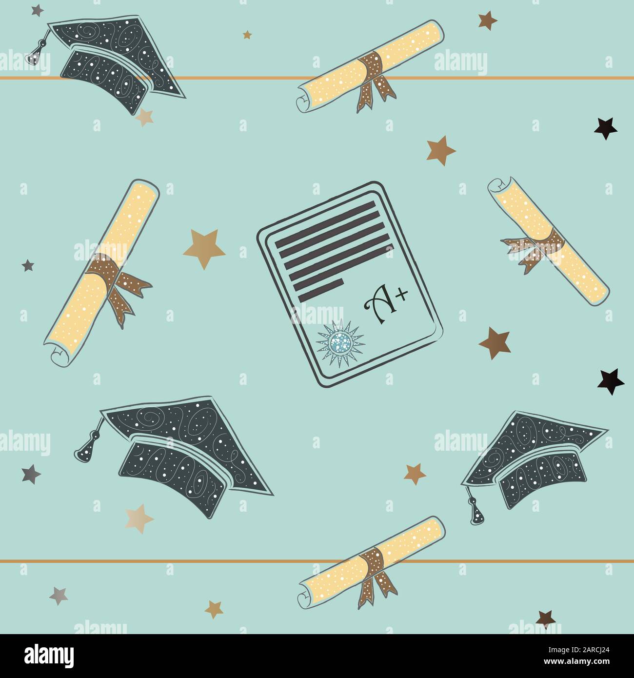 Graduation Seamless Pattern Stock Vector
