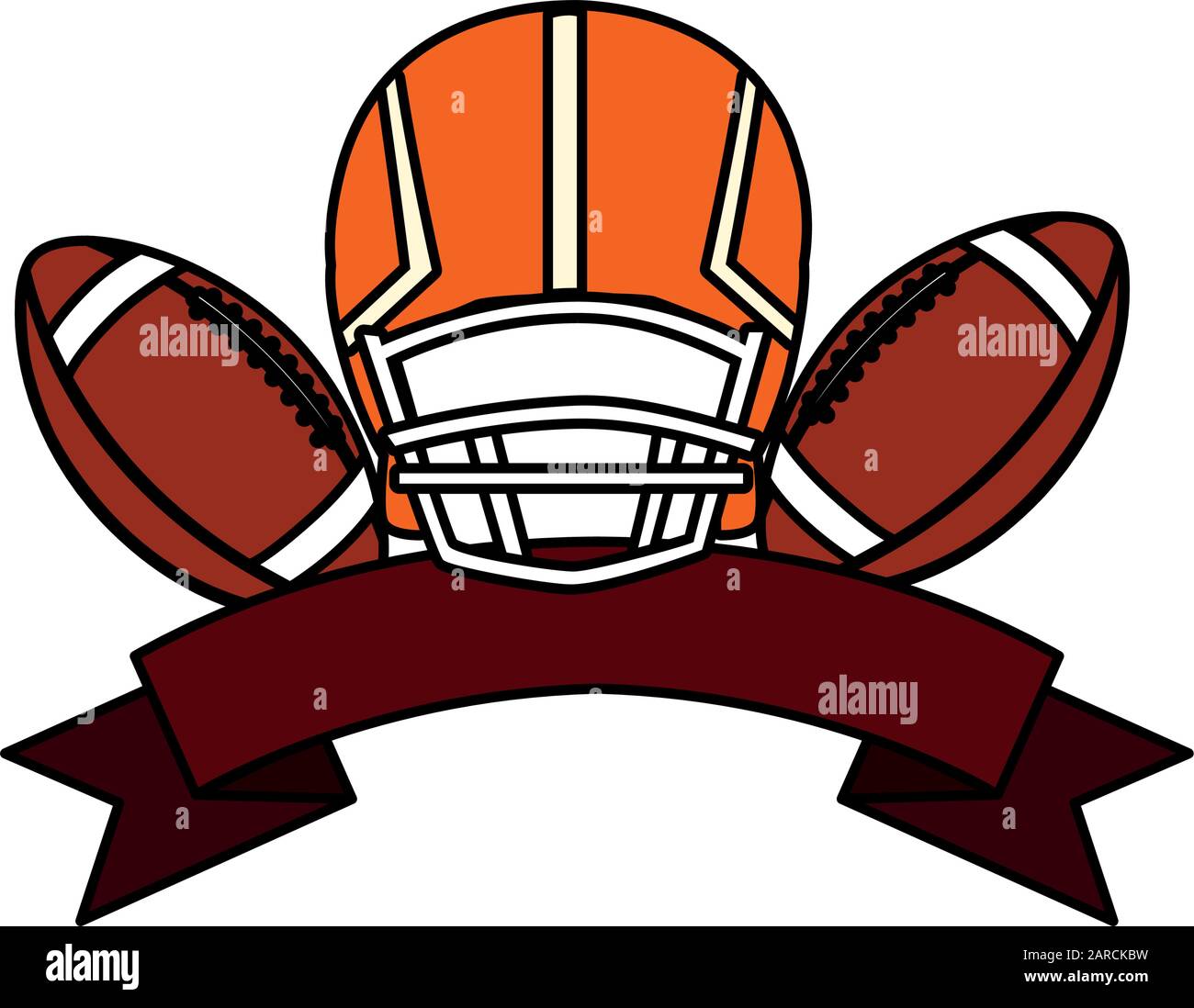 helmet and ball american football on white background vector ...