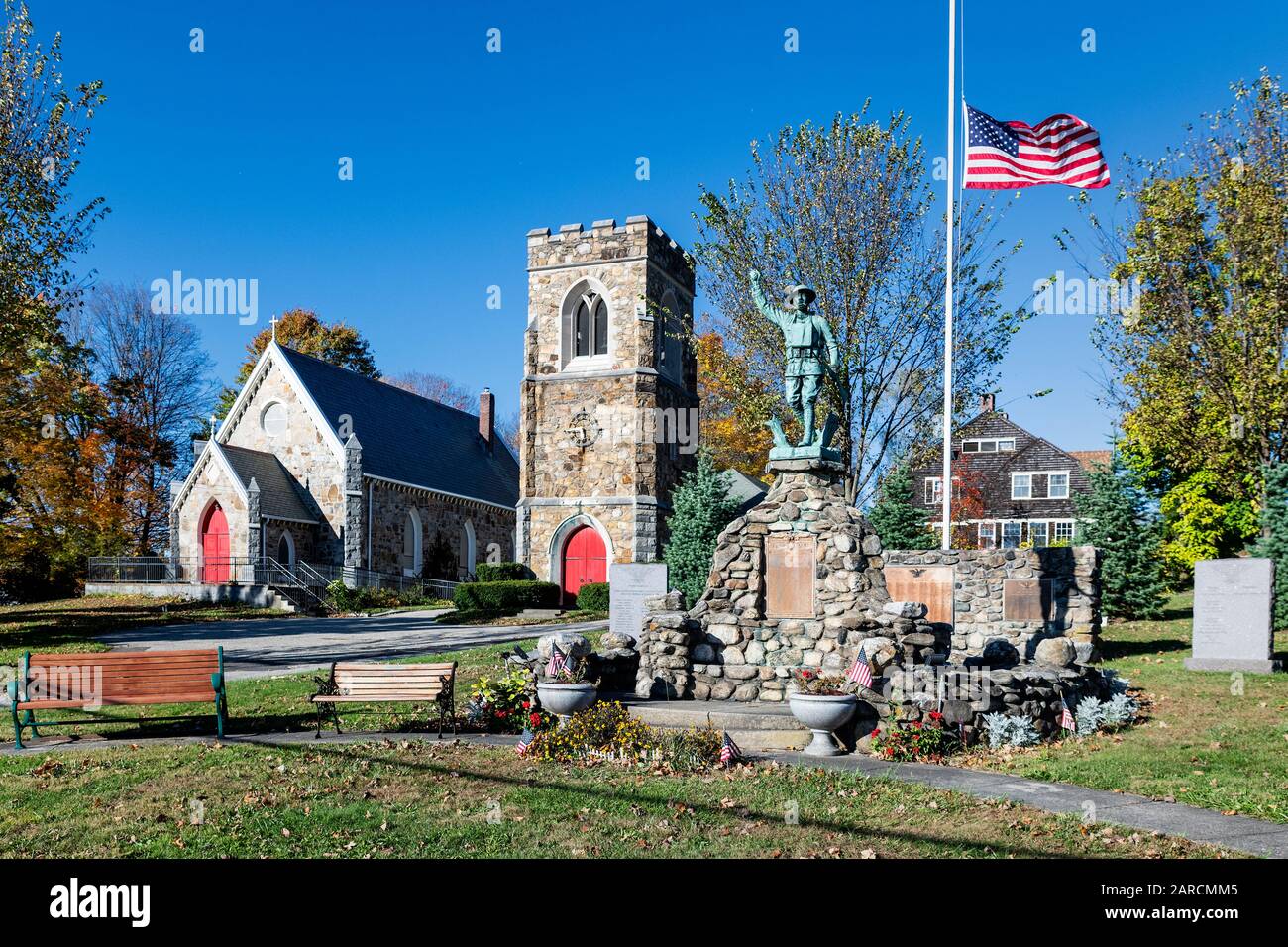 Charming New England town of Canaan. Stock Photo