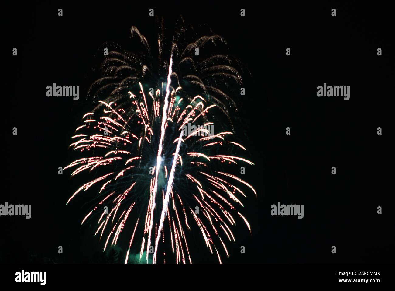 Winter Carnival Fireworks Stock Photo