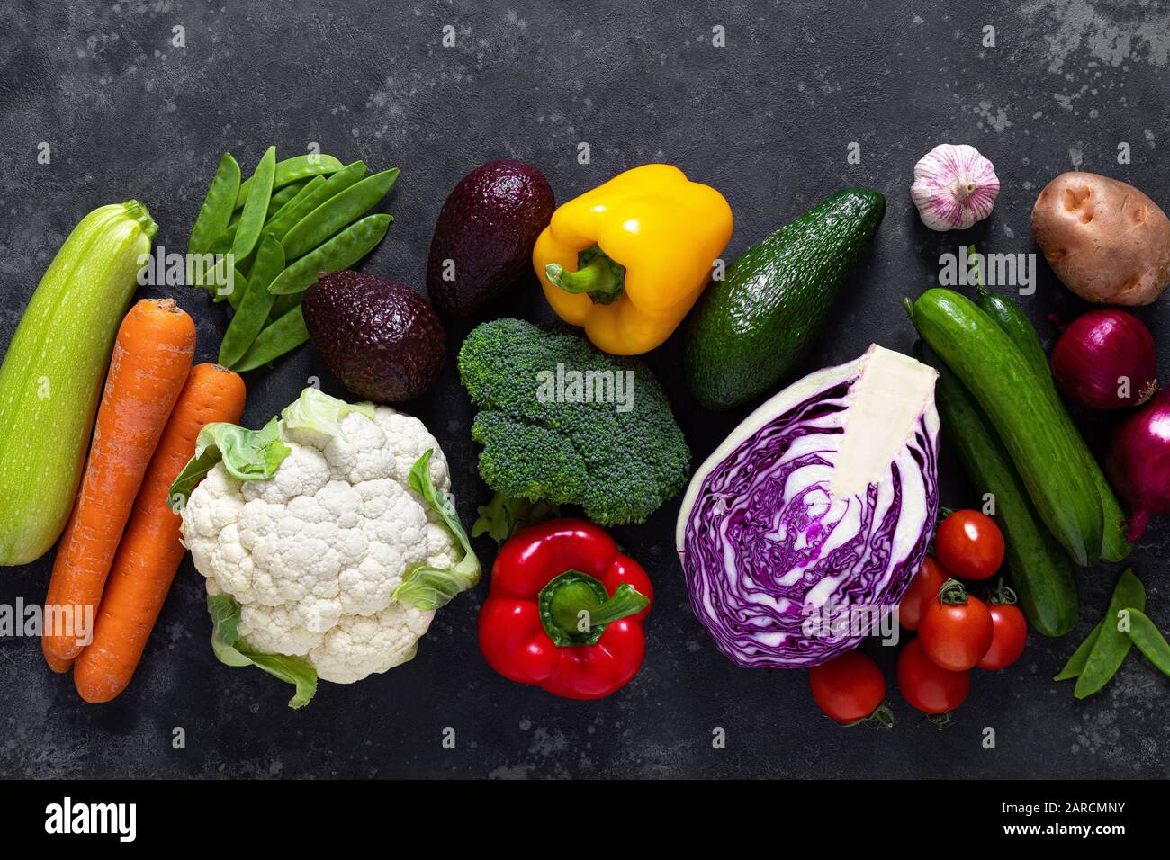 Healthy food, fresh raw organic vegetables, clean eating, vegetarian ...