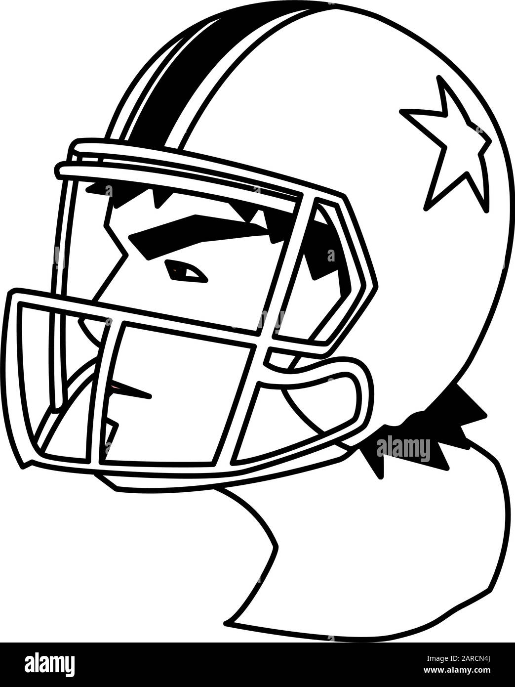 football helmet drawing front view