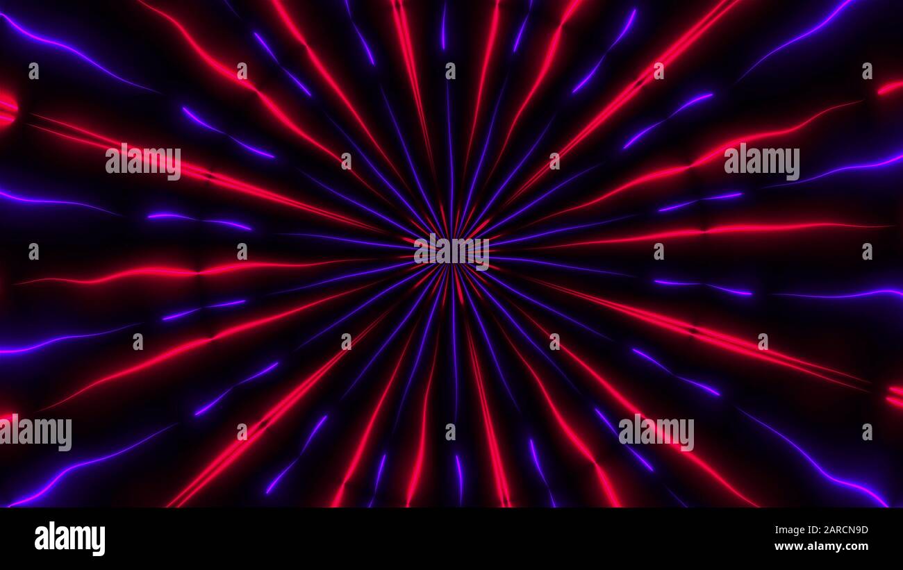 Abstract neon kaleidoscope background, 3d render computer generated ...