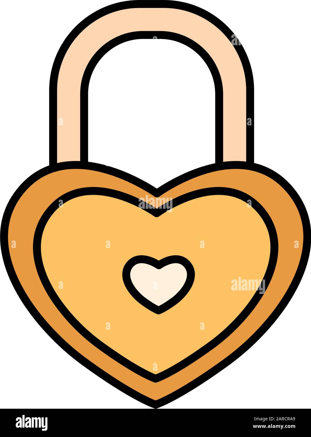 heart shaped security padlock on white background vector illustration ...