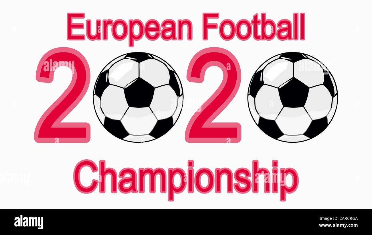 2020 Football Championship, banner, web design, ball flying in 2020 Stock Vector