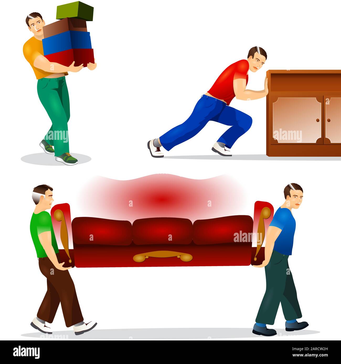 Porters carrying Stock Vector Images Alamy