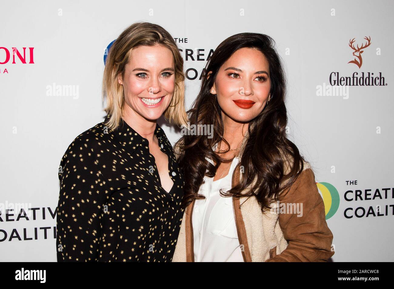 Olivia Munn (r) and Ashley Williams attends 2020 Spotlight Initiative