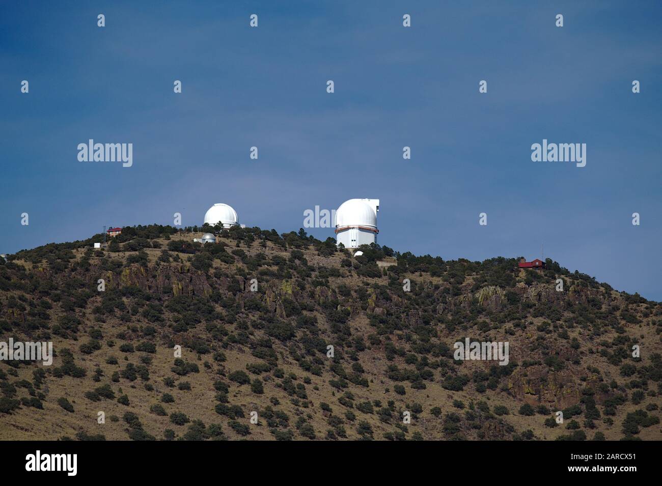 McDonald Observatory Telescopes from Highway 78 Stock Photo Alamy