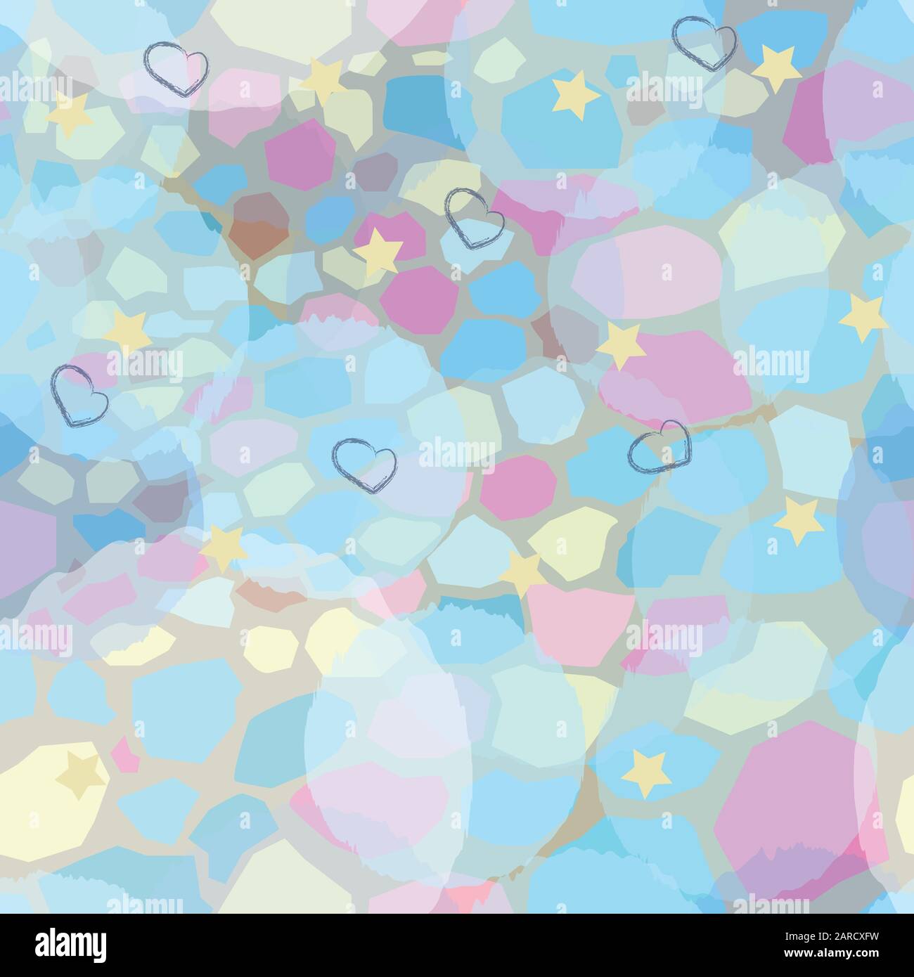 Seamless Unicorn Marble Pattern. Vector Illustration Stock Vector