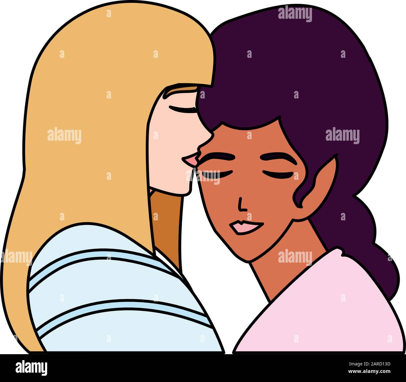 Women In Love Women Embracing Each Other Affectionately Vector Illustration Design Stock Vector 
