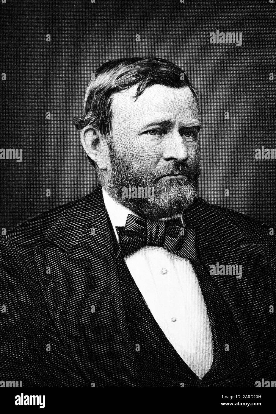 1800s 1860s GENERAL ULYSSES S. GRANT COMMANDING UNION OFFICER DURING AMERICAN CIVIL WAR AND 18TH PRESIDENT OF THE UNITED STATES - q49014 CPC001 HARS UNITED STATES OF AMERICA CHARACTER MALES OFFICER CONFIDENCE MIDDLE-AGED 1800s B&W MIDDLE-AGED MAN EYE CONTACT SUCCESS MUSTACHE WARS PERSONALITY HEAD AND SHOULDERS STRENGTH VICTORY STRATEGY UNION COURAGE AND REPUBLICAN WHISKER FAMOUS GRANT LEADERSHIP POLITICIAN POWERFUL ULYSSES INNOVATION OF THE AUTHORITY FACIAL HAIR OCCUPATIONS POLITICS PRESIDENTS S. SOUTHERN VICKSBURG COMMANDING CONCEPTUAL 1860s APPOMATTOX STYLISH COMMANDER ULYSSES S. GRANT Stock Photo