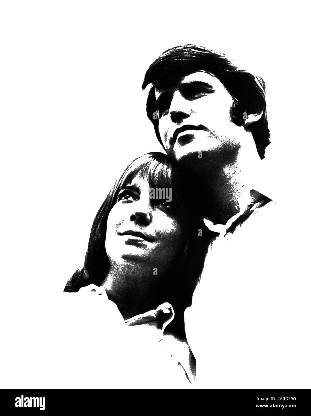 1970s POSTERIZED GRAPHIC EFFECT SYMBOLIC PORTRAIT OF SERIOUS YOUNG COUPLE WOMAN RESTING HER HEAD ON MAN SHOULDER - r22688 HAR001 HARS FEMALES MARRIED SPOUSE HUSBANDS HOME LIFE COPY SPACE FRIENDSHIP LADIES PERSONS THOUGHTFUL CARING MALES SYMBOLS B&W PARTNER RESTING GOALS DREAMS HAPPINESS HEAD AND SHOULDERS PRIDE RELATIONSHIPS CONCEPT CONNECTION CONCEPTUAL MAN'S SINCERE PERSONAL ATTACHMENT SOLEMN SYMBOLIC AFFECTION CONCEPTS COOPERATION EMOTION FOCUSED INTENSE TOGETHERNESS WIVES YOUNG ADULT MAN YOUNG ADULT WOMAN BLACK AND WHITE CAREFUL CAUCASIAN ETHNICITY EARNEST GRAPHIC EFFECT HAR001 INTENT Stock Photo