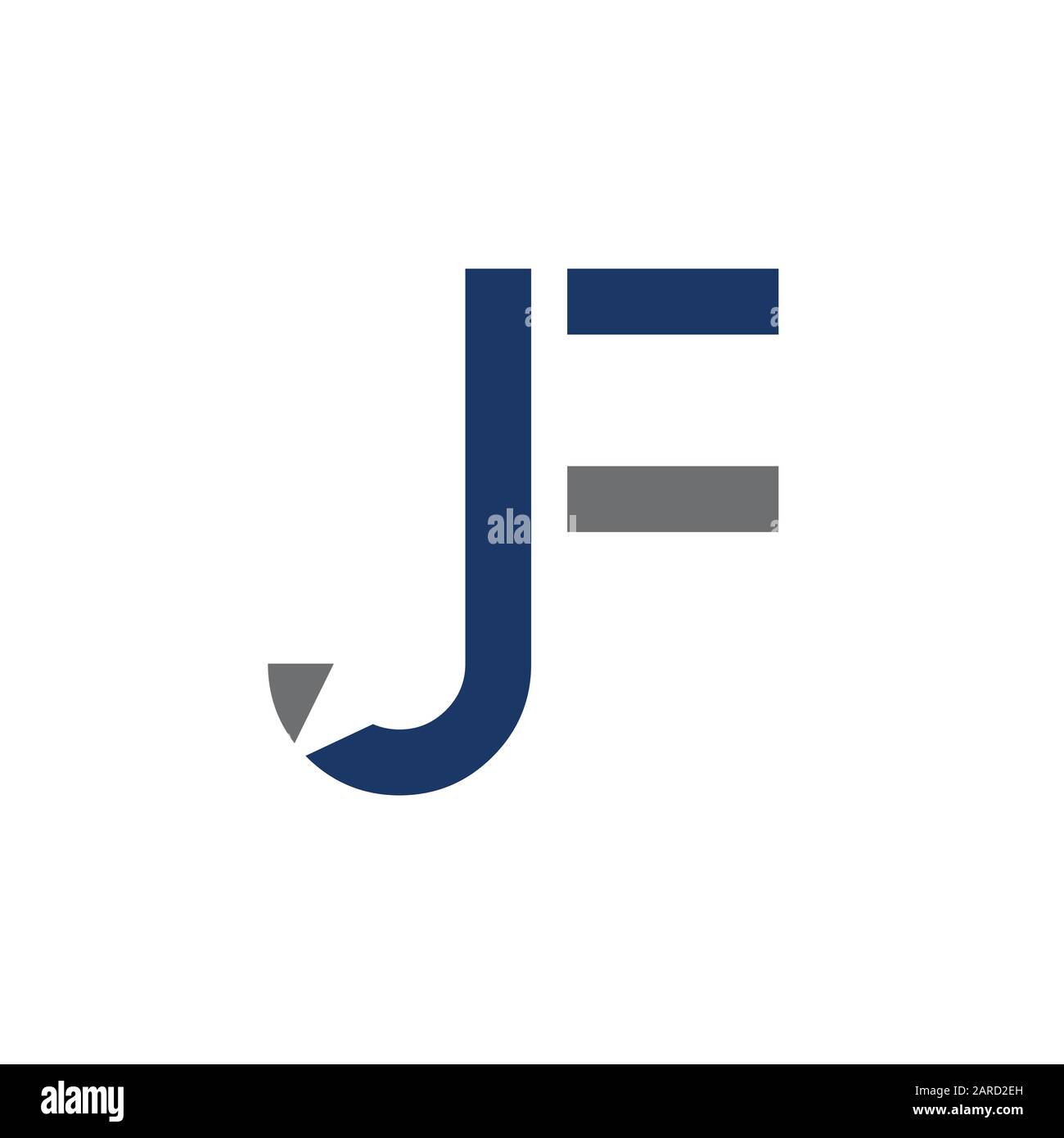 letter JF Logo Design Vector Template. Initial Linked Letter Design JF Vector Illustration Stock Vector